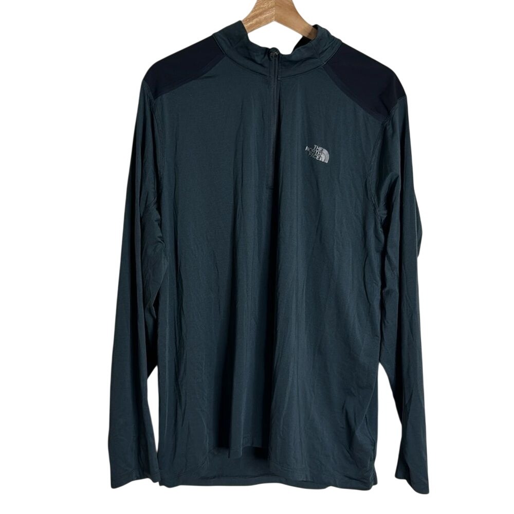 The North Face Mens FlashDry 1/4 Zip Long Sleeve Lightweight Gray XL